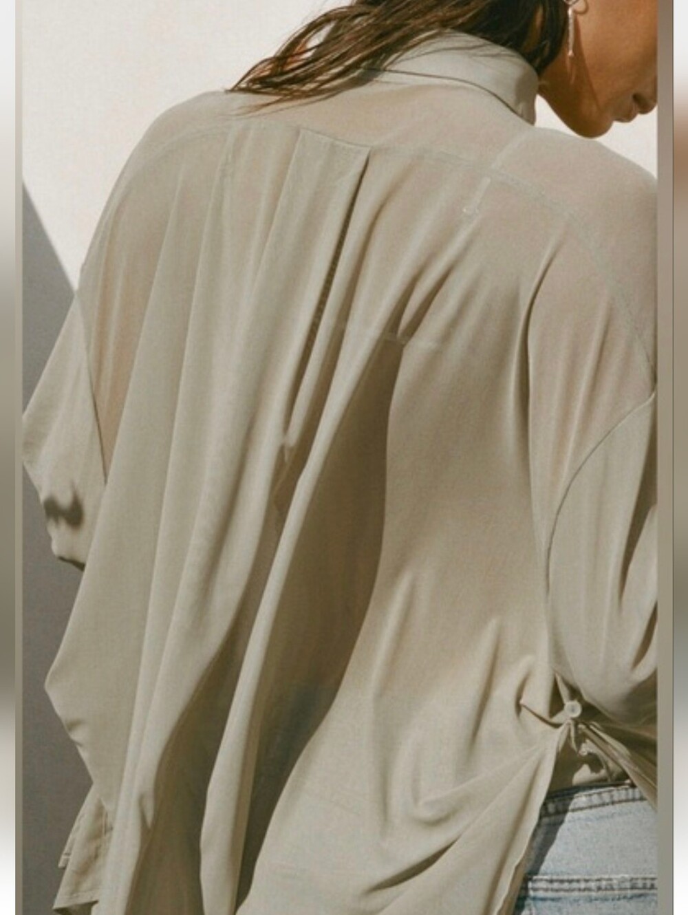 NWT Joah Brown Oversized Mesh Button-Up Shirt | S/M | SOLD OUT